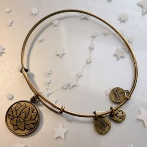 Alex and Ani gold peace petals lotus bracelet